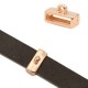 DQ metall Anhängerhalter schieber viereckig mit Öse 13x5mm Roségold