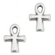 TQ metal charm Ankh cross Antique silver