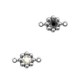 TQ Metal connector charm with setting  Flower for PP32 Chaton Antique silver 