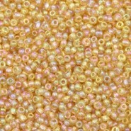 Glas rocailles ± 2mm Light topaz gold AB transparent