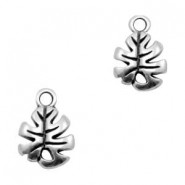 DQ metal charm Leaf 12x9mm Antique Silver