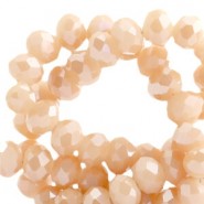 Abalorios de vidrio rondelle Facetados 8x6mm - Peach rose-top shine coating