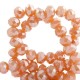 Faceted glass beads 8x6 mm rondelle Sweet orange-top shine coating