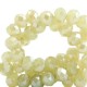 Faceted glass beads 8x6 mm rondelle Light cress green-top shine coating