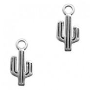 DQ metalen bedel Cactus Antiek zilver 