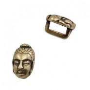 DQ metal slider Buddha Ø 5.2x2mm Antique bronze