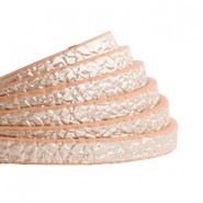 Plat imi leer 5mm Metallic-rosegold light brown