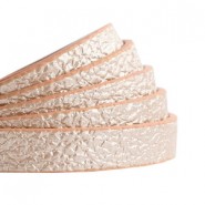 Plat imi leer 10mm Metallic-rosegold light brown