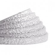 Plat imi leer 5mm Metallic-light silver