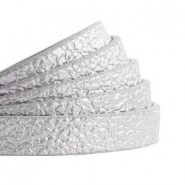 Plat imi leer 10mm Metallic-light silver
