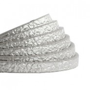 Plat imi leer 5mm Metallic - silver