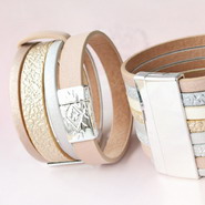 Armbanden van imi leer met Metallic look