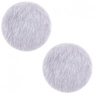 Cabochon with Faux fur 12mm Light grey