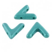 Czech AVA Bead kralen 10x4mm Alabaster Metallic Emerald