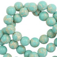 Imperial Jasper natural stone beads round 6mm Turquoise blue