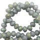 Abalorios de vidrio rondelle Facetados 6x4mm - Frosted grey-half diamond coating