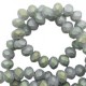 Top Facet kralen 6x4mm disc Frosted grey-half diamond coating