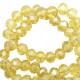 Faceted glass beads 4x3mm disc Light yellow-pearl shine coating