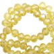 Abalorios de vidrio rondelle Facetados 4x3mm - Light yellow-pearl shine coating