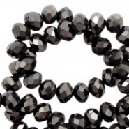 Abalorios de vidrio rondelle Facetados 6x4mm - Dark brown-amber coating