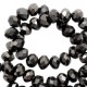 Faceted glass beads 6x4mm disc Dark brown-amber coating