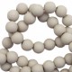Acrylic beads 6mm round Matt Wind chime grey