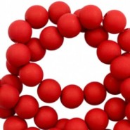 Acrylic beads 6mm round Matt Ruby red
