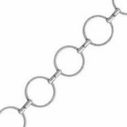 DQ Metal chain Round with spacer 12mm Antique silver