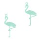 Metalen hanger Bohemian Flamingo 22x11mm Fresh mint green