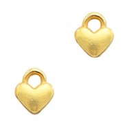 Colgantes metálicos DQ Corazoncito 7x6mm - Dorado