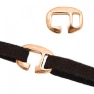 DQ metaal schuiver gesp voor 5mm plat leer/band Rosé goud