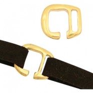 DQ metaal schuiver gesp voor 10mm plat leer/band Goud