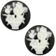 Basic Cabochon Camee 20mm Blumenstrauss Black-white