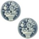 Basic cabochon Camee 20mm boeket Dark blue-off white