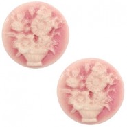 Basic Cabochon Camee 20mm Blumenstrauss Vintage pink-off white