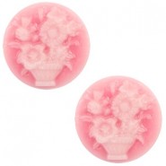 Basic cabochon Camee 20mm boeket Pink-white