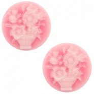 Basic Cabochon Camee 20mm Blumenstrauss Pink-white