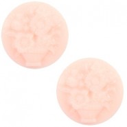 Basic cabochon Camee 20mm boeket Light pink-off white