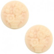 Basic cabochon Camee 20mm boeket Light peach-beige