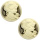 Basic cabochon Camee 20mm Black-antique gold