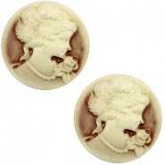Basic cabochon Cameo 20mm Brown-antique gold