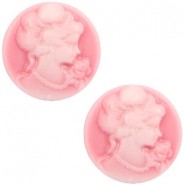 Basic cabochon Cameo 20mm Pink-white
