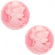 Basic Cabochon Camee 20mm Pink-white