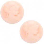 Basic cabochon Camee 20mm Light pink-off white
