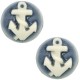 Basic cabochon Camee 20mm Anker Dark blue-off white