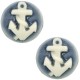 Basic Cabochon Camee 20mm Anker Dark blue-off white