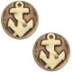 Basic cabochon Camee 20mm Anker Brown-antique gold