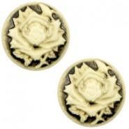 Basic Cabochon Camee 20mm Rose Black-antique gold