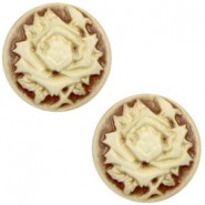 Basic cabochon Camee 20mm Roos Brown-antique gold