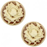 Basic cabochon Cameo 20mm Rose Brown-antique gold